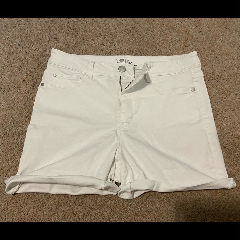 White jean shorts